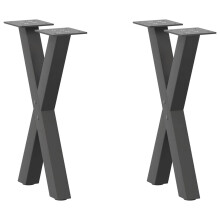 Berkfield Coffee Table Legs X-Shaped 2 pcs Anthracite 28x(42-43) cm Steel