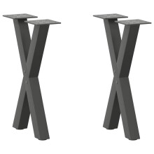 Berkfield Coffee Table Legs X-Shaped 2 pcs Anthracite 38x(42-43) cm Steel