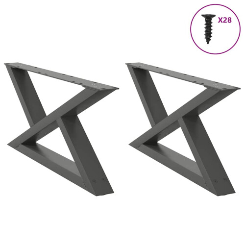 Berkfield Coffee Table Legs 2 pcs Anthracite 70x(30-31.3) cm Steel