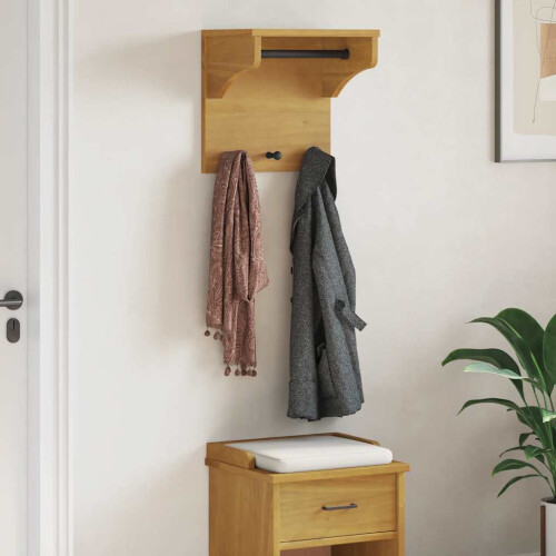 Berkfield Wall-mounted Coat Rack SANDNES 43x30x42 cm Solid Wood Pine