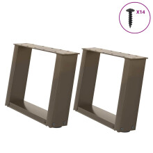 Berkfield Coffee Table Legs U-Shaped 2 pcs Natural Steel 50x(30-31) cm Steel