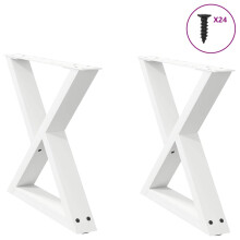 Berkfield Coffee Table Legs 2 pcs White 50x(42-43.3) cm Steel