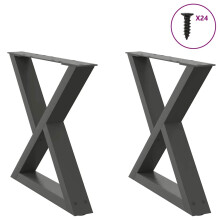 Berkfield Coffee Table Legs 2 pcs Anthracite 60x(42-43.3) cm Steel