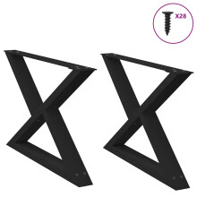 Berkfield Coffee Table Legs 2 pcs Black 70x(42-43.3) cm Steel