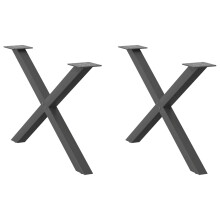 Berkfield Coffee Table Legs X-Shaped 2 pcs Anthracite 70x(42-43) cm Steel
