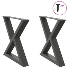 Berkfield Coffee Table Legs 2 pcs Anthracite 50x(42-43.3) cm Steel