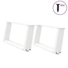 Berkfield Coffee Table Legs U-Shaped 2 pcs White 70x(30-31) cm Steel