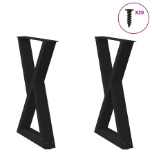 Berkfield Dining Table Legs 2 pcs Black 60x(72-73.3) cm Steel