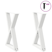 Berkfield Dining Table Legs 2 pcs White 60x(72-73.3) cm Steel