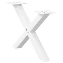 Berkfield Coffee Table Legs X-Shaped 2 pcs White 50x(30-31) cm Steel