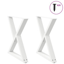 Berkfield Dining Table Legs 2 pcs White 80x(72-73.3) cm Steel