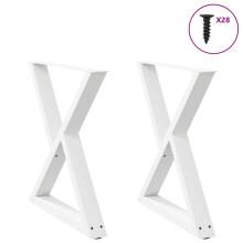 Berkfield Dining Table Legs 2 pcs White 70x(72-73.3) cm Steel