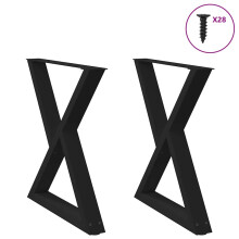 Berkfield Dining Table Legs 2 pcs Black 70x(72-73.3) cm Steel