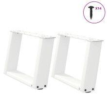 Berkfield Coffee Table Legs U-Shaped 2 pcs White 50x(30-31) cm Steel