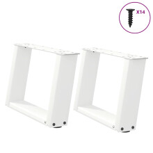 Berkfield Coffee Table Legs U-Shaped 2 pcs White 40x(30-31) cm Steel
