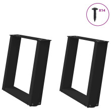 Berkfield Coffee Table Legs U-Shaped 2 pcs Black 50x(42-43) cm Steel