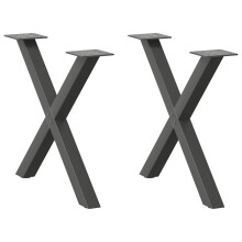 Berkfield Coffee Table Legs X-Shaped 2 pcs Anthracite 50x(42-43) cm Steel