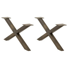 Berkfield Coffee Table Legs X-Shaped 2 pcs Natural Steel 70x(30-31) cm Steel