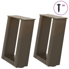 Berkfield Coffee Table Legs U-Shaped 2 pcs Natural Steel 30x(30-31) cm Steel