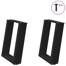 Berkfield Coffee Table Legs U-Shaped 2 pcs Black 38x(42-43) cm Steel