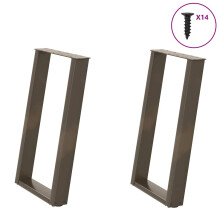 Berkfield Dining Table Legs U-Shaped 2 pcs Natural Steel 60x(72-73) cm Steel