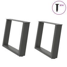 Berkfield Coffee Table Legs U-Shaped 2 pcs Anthracite 70x(42-43) cm Steel
