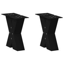 Berkfield Coffee Table Legs X-Shaped 2 pcs Black 40x(30-31) cm Steel