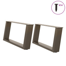Berkfield Coffee Table Legs U-Shaped 2 pcs Natural Steel 60x(30-31) cm Steel