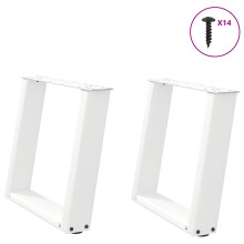 Berkfield Coffee Table Legs U-Shaped 2 pcs White 50x(42-43) cm Steel