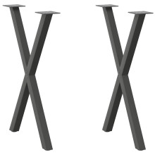 Berkfield Dining Table Legs X-Shaped 2 pcs Anthracite 50x(72-73) cm Steel