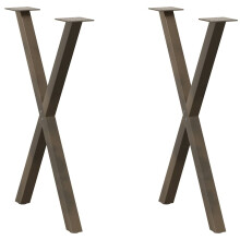 Berkfield Dining Table Legs X-Shaped 2 pcs Natural Steel 57x(72-73) cm Steel