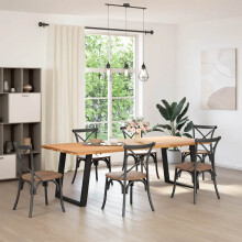Berkfield Dining Table Legs U-Shaped 2 pcs Black 80x(72-73) cm Steel