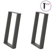Berkfield Dining Table Legs U-Shaped 2 pcs Anthracite 60x(72-73) cm Steel
