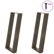Berkfield Console Table Legs U-Shaped 2 pcs Natural Steel 28x(72-73) cm Steel