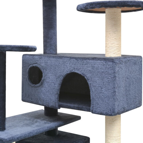 Berkfield Cat Tree with Sisal Scratching Posts 125 cm Dark Blue 2