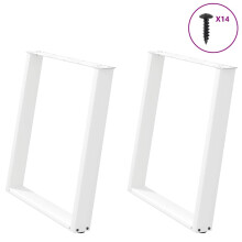 Berkfield Dining Table Legs U-Shaped 2 pcs White 80x(72-73) cm Steel