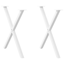 Berkfield Dining Table Legs X-Shaped 2 pcs White 80x(72-73) cm Steel