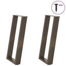 Berkfield Console Table Legs U-Shaped 2 pcs Natural Steel 38x(72-73) cm Steel