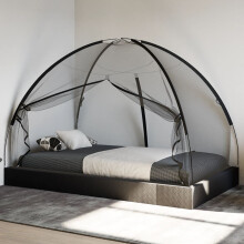 Berkfield Mosquito Net Mongolia with Doors 220 Mesh†Black†200x120x130 cm
