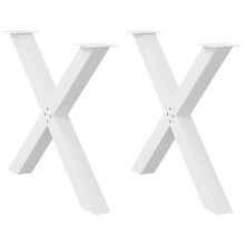 Berkfield Dining Table Legs X-Shaped 2 pcs White 90x(72-73) cm Steel