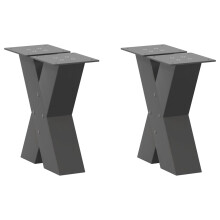 Berkfield Coffee Table Legs X-Shaped 2 pcs Anthracite 40x(30-31) cm Steel