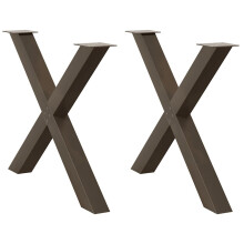 Berkfield Dining Table Legs X-Shaped 2 pcs Natural Steel 90x(72-73) cm Steel
