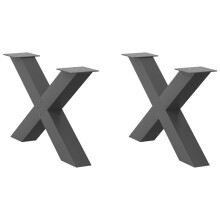 Berkfield Coffee Table Legs X-Shaped 2 pcs Anthracite 70x(42-43) cm Steel