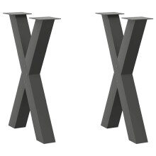 Berkfield Dining Table Legs X-Shaped 2 pcs Anthracite 50x(72-73) cm Steel