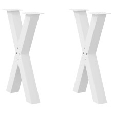 Berkfield Dining Table Legs X-Shaped 2 pcs White 60x(72-73) cm Steel