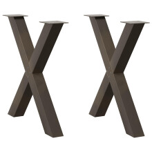 Berkfield Dining Table Legs X-Shaped 2 pcs Natural Steel 80x(72-73) cm Steel