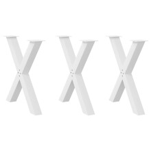 Berkfield Dining Table Legs X-Shaped 3 pcs White 70x(72-73) cm Steel