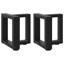 Berkfield Coffee Table Legs T-Shaped†2 pcs Black 30x25x(30-31) cm Steel