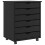 Berkfield Rolling Cabinet with Drawers MOSS Black Solid Wood Pine 1