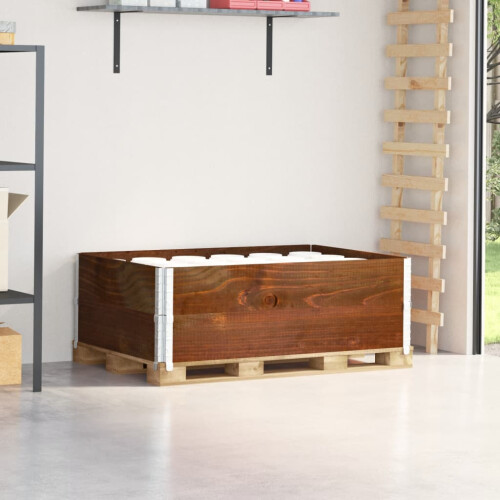 Berkfield Pallet Collars 2 pcs Brown 120x80 cm Solid Wood Pine